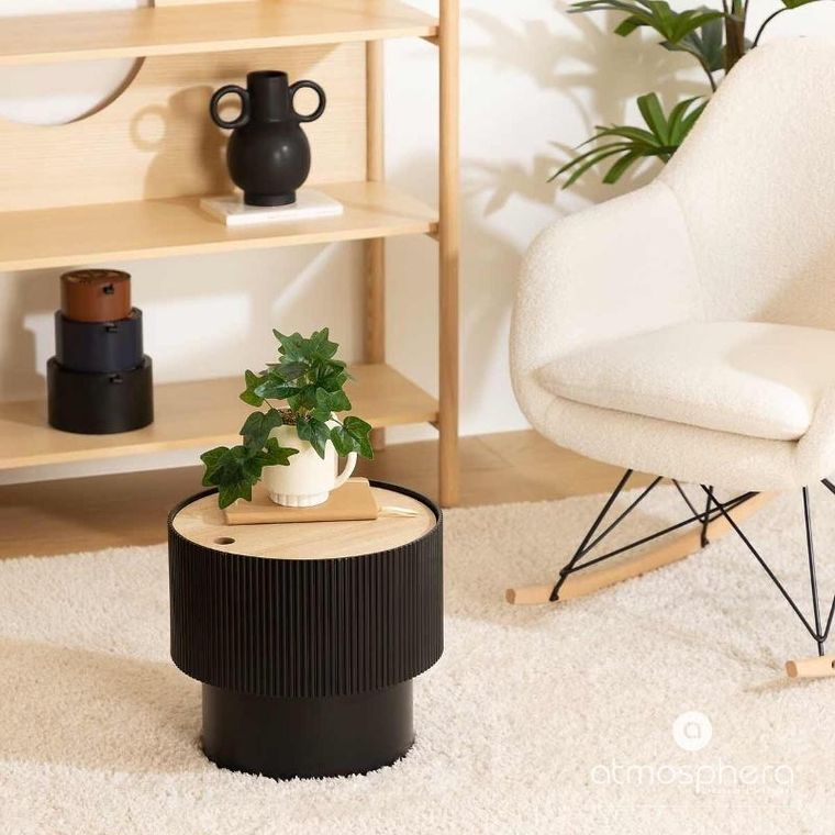 Atmosphera, stolik kawowy ze schowkiem, Enola, okrągły, Ø 38.5 cm