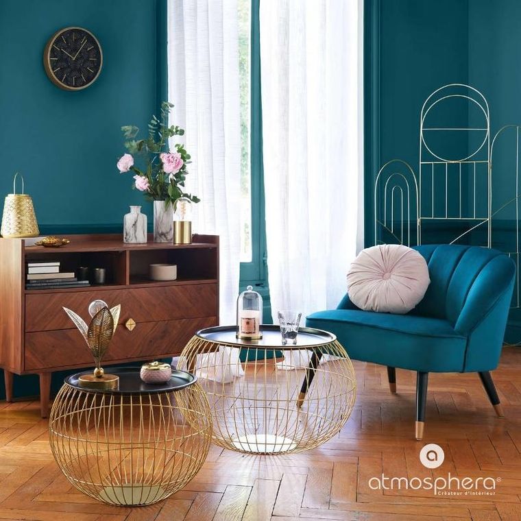 Atmosphera, stoliki kawowe okrągłe, Alya, metalowe, 2 szt.