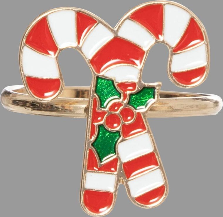 Atmosphera, świąteczne obrączki na serwetki metalowe, 2 szt.