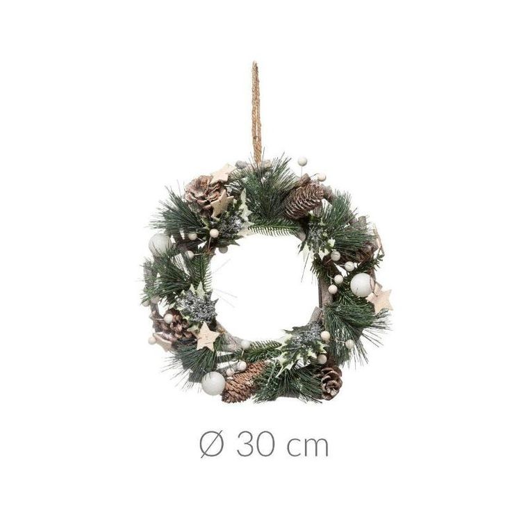 Atmosphera, świąteczny wieniec z naturalnych materiałów, Ø 30 cm