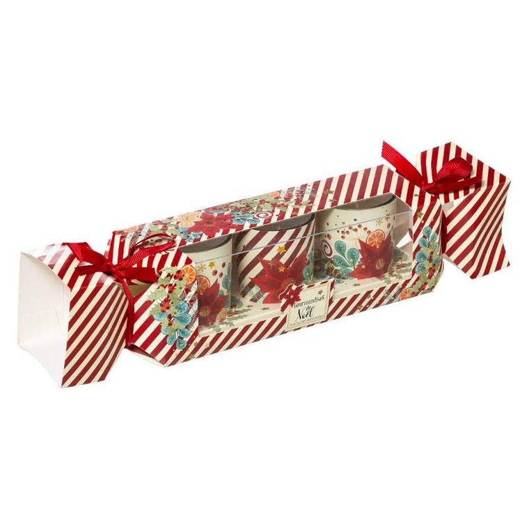 Atmosphera, świeczki zapachowe ze świątecznym nadrukiem, Ø 5 cm, 3 szt.