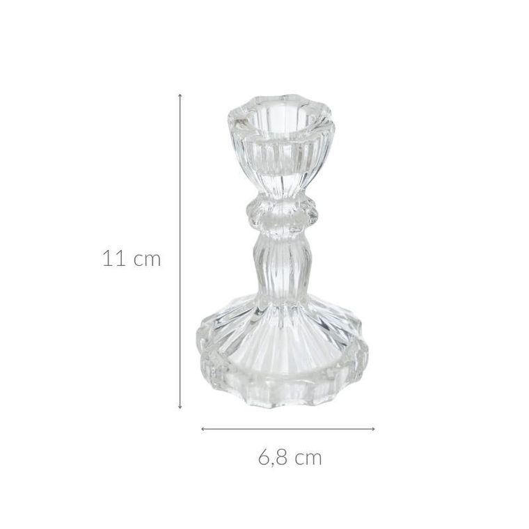 Atmosphera, świecznik szklany, kryształ, 11 cm