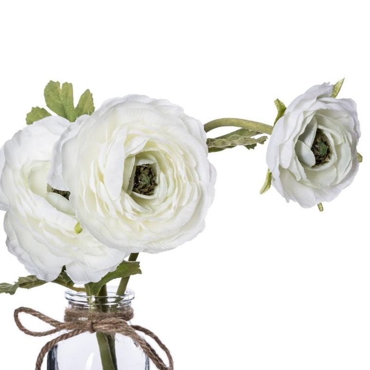 Atmosphera, sztuczne kwiaty w szklanym wazonie, Kamelia, 39.5 cm