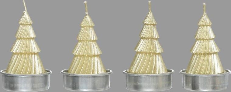Atmosphera, tealight, świeczki w kształcie choinki, 4 szt.