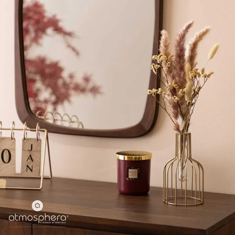 Atmosphera, wazon na stelażu z suszonymi roślinami, 40 cm
