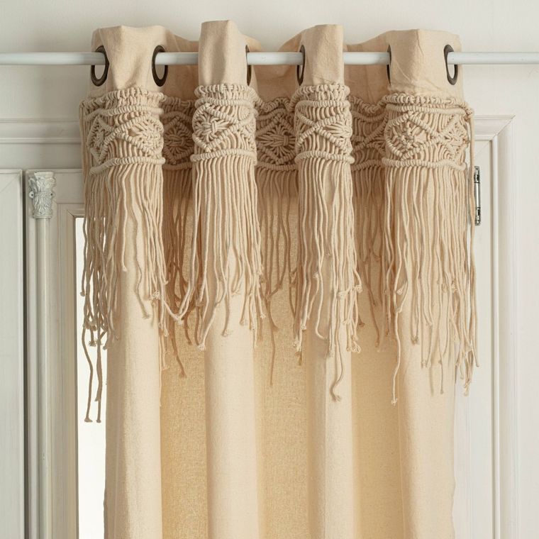 Atmosphera, zasłona do salonu z makramą, Ritual, 140-260 cm