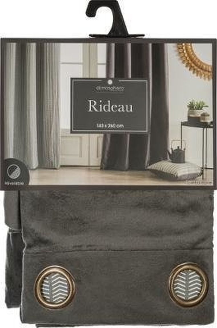 Atmosphera, zasłona okienna, na przelotkach, z bawełny i poliestru, 140-260 cm