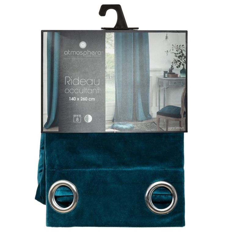 Atmosphera, zasłona zaciemniająca, na przelotkach, 140-260 cm, morska