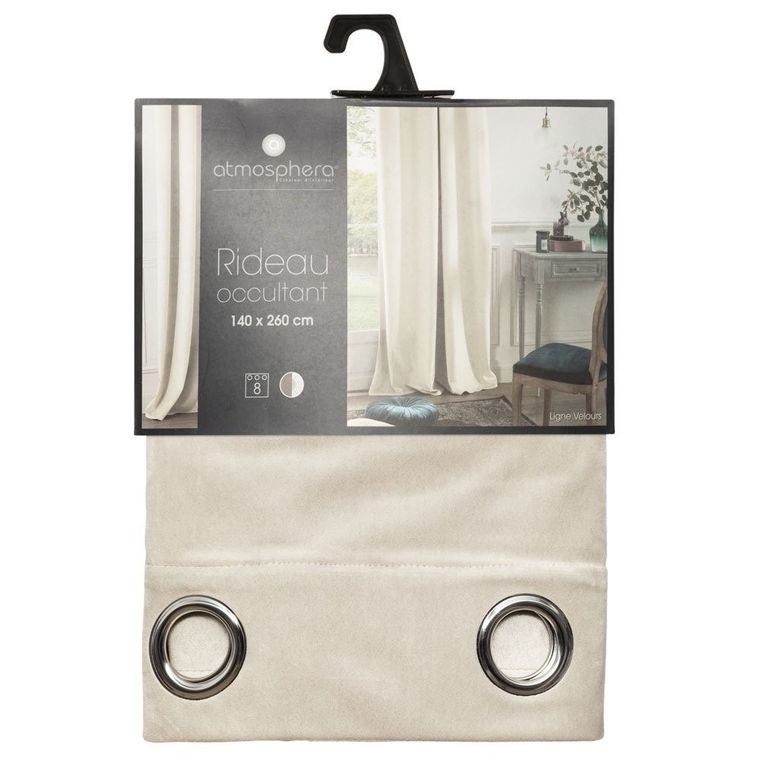 Atmosphera, zasłona zaciemniająca, na przelotkach, 140-260 cm, taupe