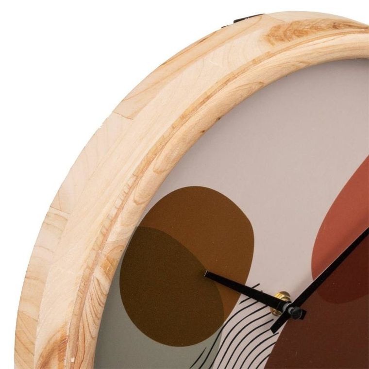 Atmosphera, zegar na ścianę do salonu, Nila, tarcza z ilustracją, ø 30 cm