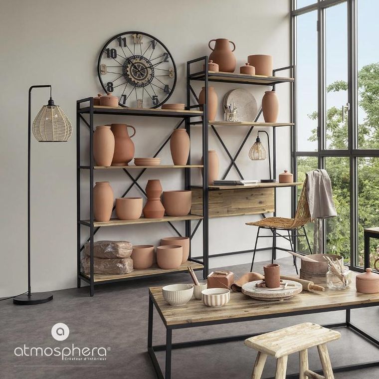 Atmosphera, zegar ścienny loftowy, Mohan, Ø 65 cm