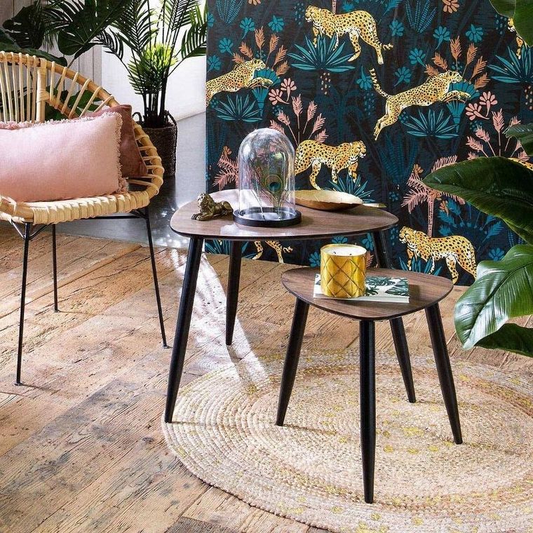 Atmosphera, zestaw 2 stolików kawowych, Mileo, trójkątny kształt