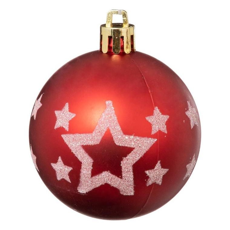 Atmosphera, zestaw bombek w brokatowe wzory, 6 cm