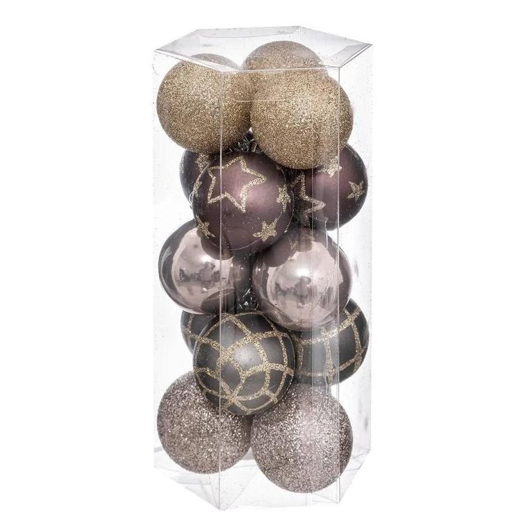 Atmosphera, zestaw bombek z tworzywa sztucznego, Ø 5 cm, 15 szt.