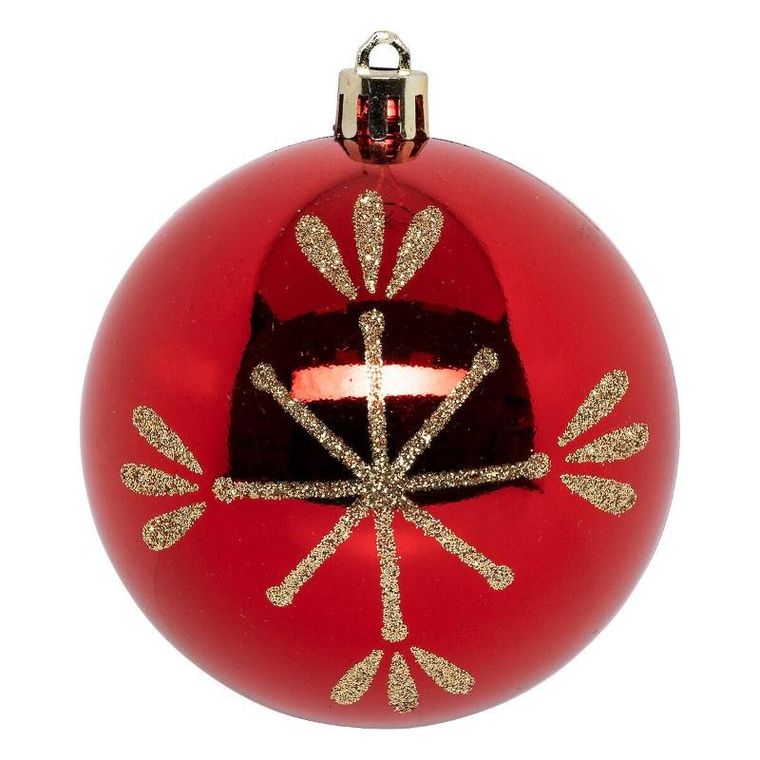 Atmosphera, zestaw bombek ze złotymi zdobieniami, 8 cm