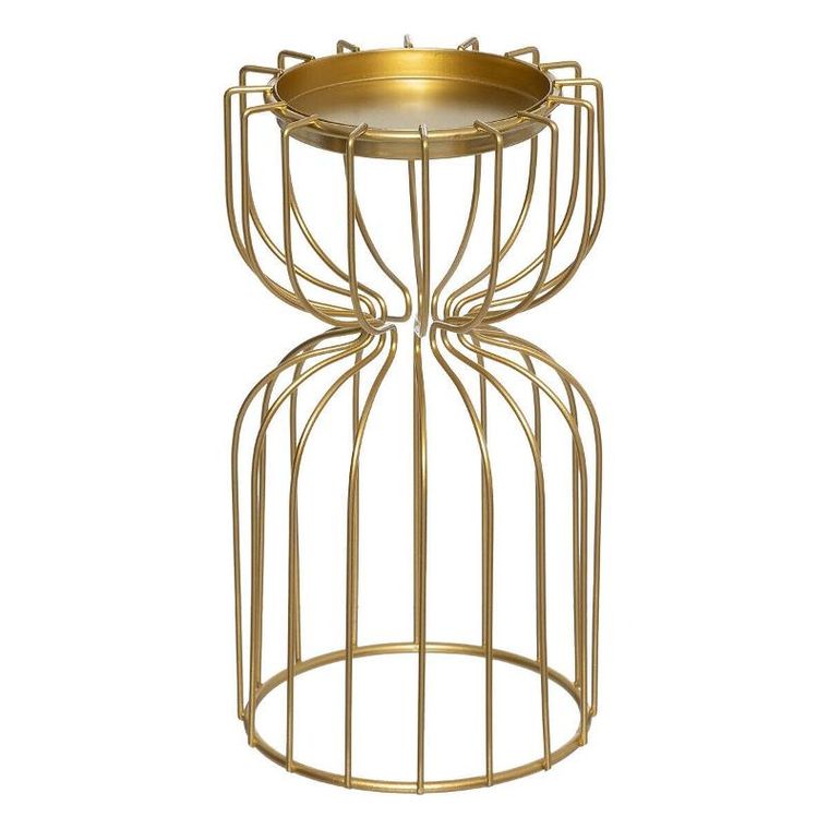 Atmosphera, zestaw metalowych świeczników na tealight, złote