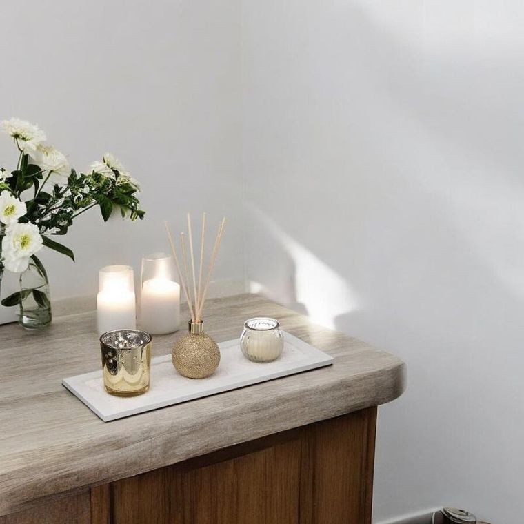 Atmosphera, zestaw zapachowy ze świecą i dyfuzorem, złoty