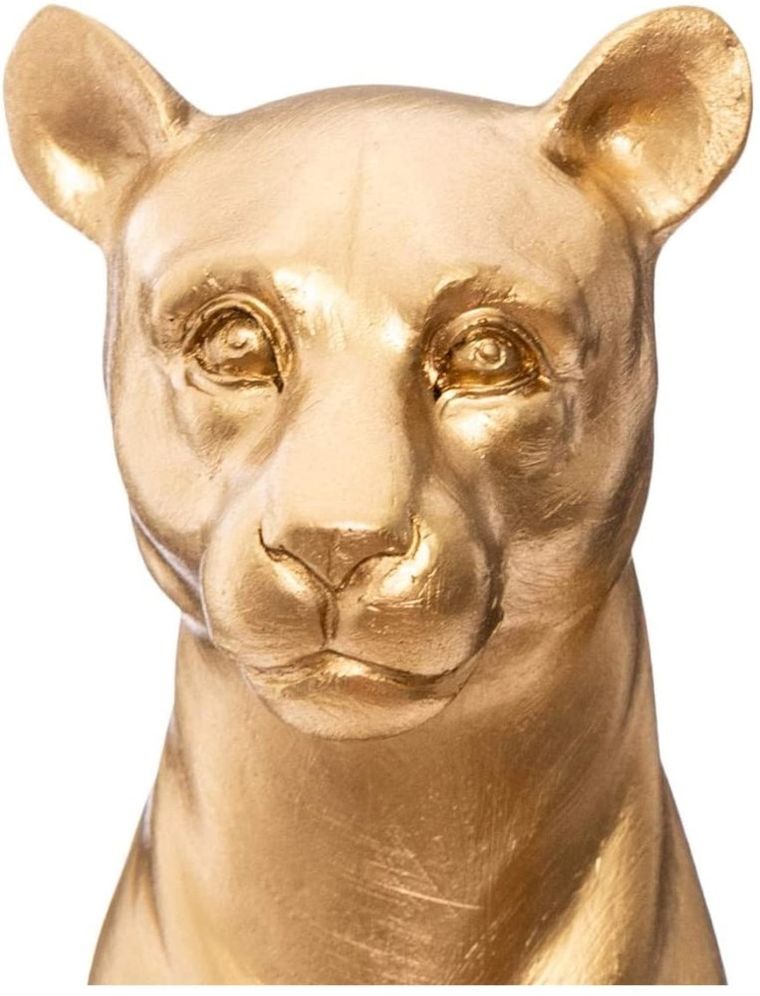Atmosphera, złota figurka pantera, polyresin, 23 cm