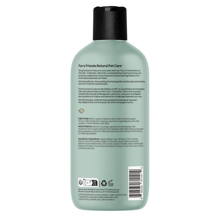 Attitude, bezzapachowy szampon do mycia zwierząt, 473 ml