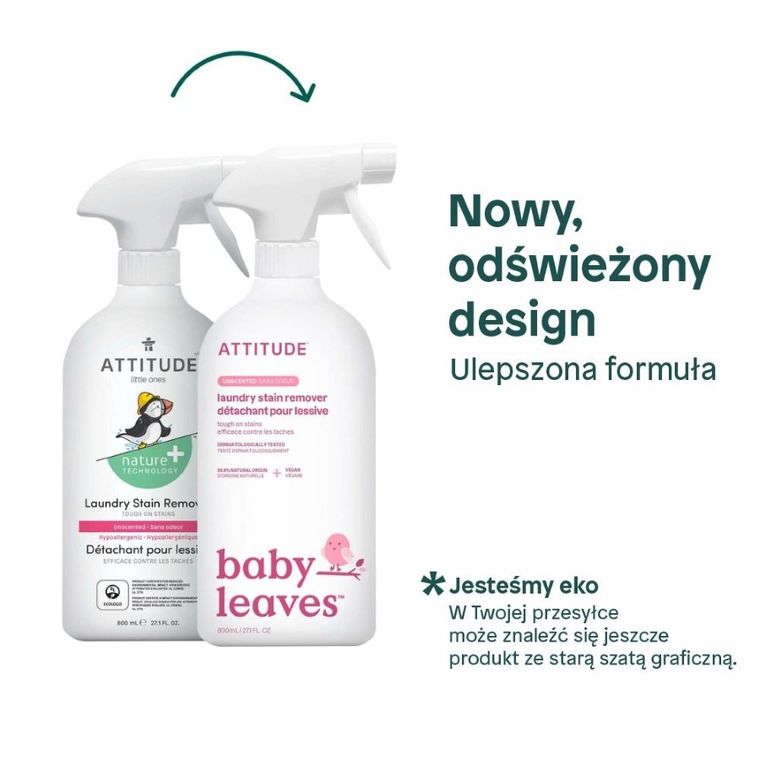 Attitude, Little Ones, odplamiacz do ubranek dziecięcych, bezzapachowy, 800 ml