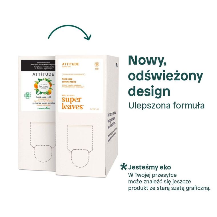 Attitude, mydło do rąk, Orange Leaves, 2L