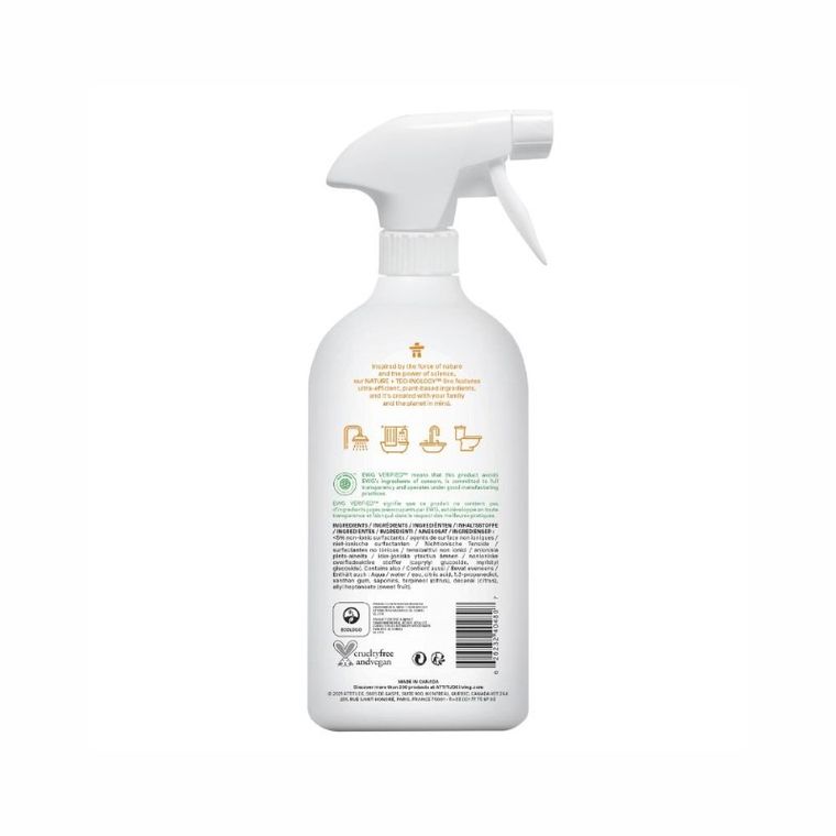 Attitude, płyn do czyszczenia łazienki skórka cytrynowa, Citrus, 800 ml