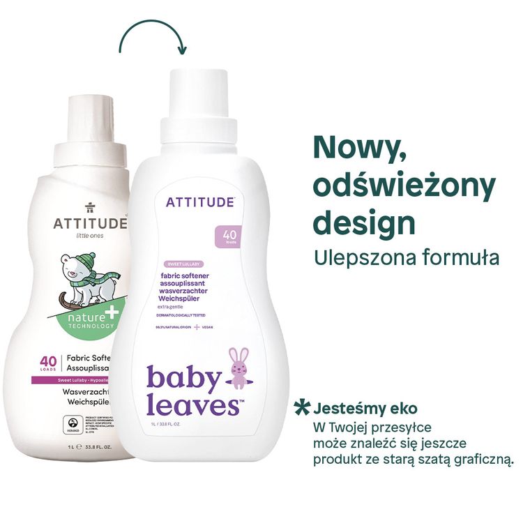 Attitude, płyn do płukania ubranek dziecięcych, Sweet Lullaby, 1 l