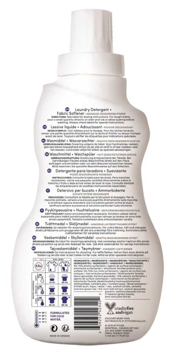 Attitude, płyn do prania i płukania 2w1, Górska Świeżość, Mountain Essentials, 35 prań, 1040 ml