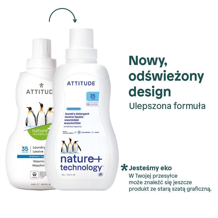 Attitude, płyn do prania, kwiaty polne, Wildflowers 35 prań, 1050 ml