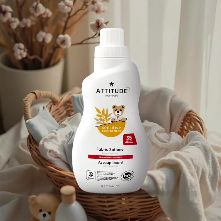 Attitude, Sensitive Skin Baby, delikatny płyn zmiękczający do płukania tkanin dziecięcych, 1 l