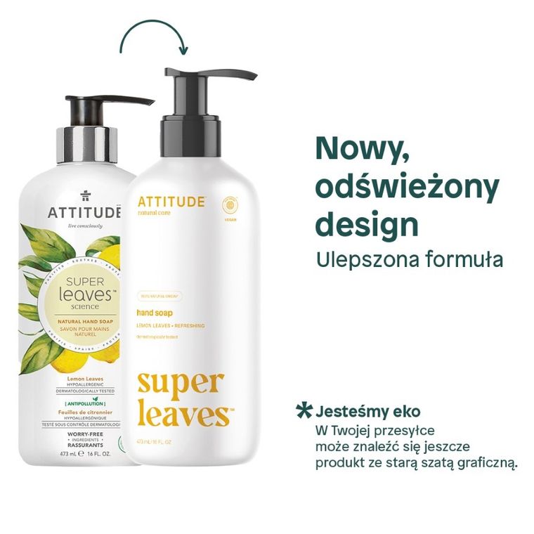 Attitude, Super Leaves, mydło do rąk, liście limonki, 473 ml