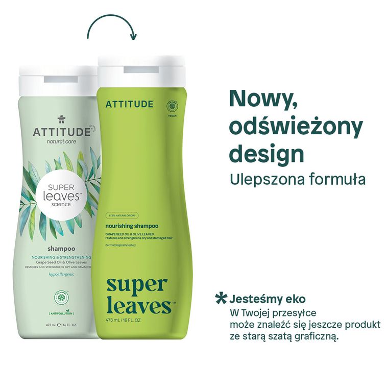 Attitude, szampon odżywczy i wzmacniający włosy z olejkiem z pestek Winogron, 473 ml