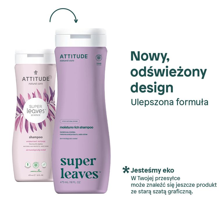 Attitude, szampon silnie nawilżający do włosów suchych z quinoa i jojoba, 473 ml