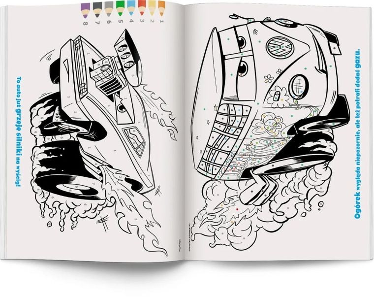 Auta. Kolorowanka według kodu