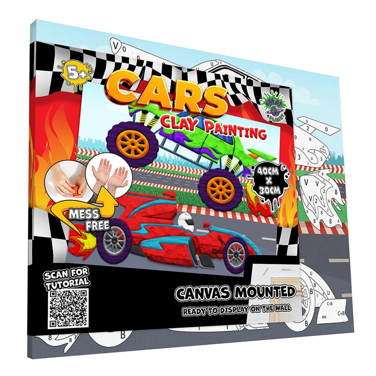 Auta, Wyklejanie plasteliną, zestaw kreatywny, 40-30 cm