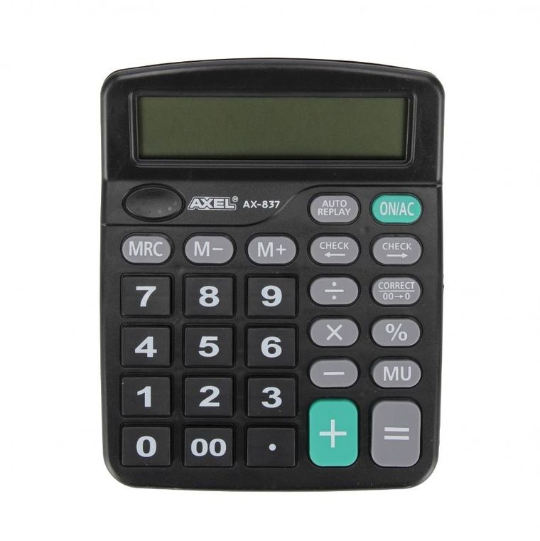 Axel, kalkulator biurowy, czarny, 12 cyfrowy wyświetlacz