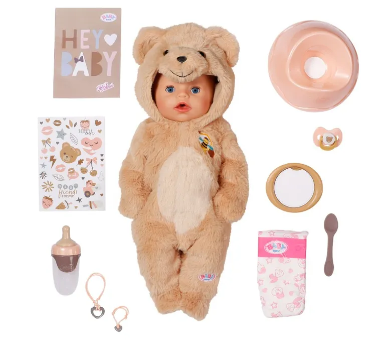 Baby Born, Emma w stroju niedźwiadka, lalka bobas, 43 cm