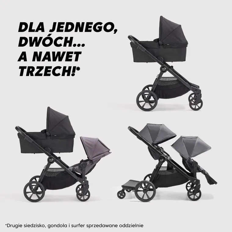 Baby Jogger, City Select 2, wózek modułowy z dwoma siedziskami, radiant slate