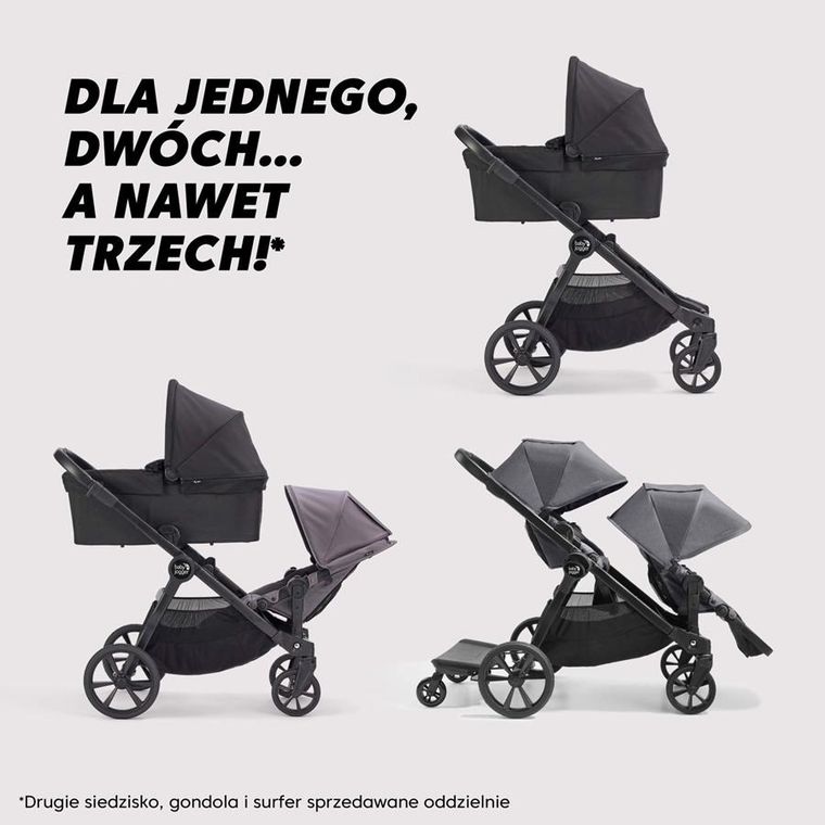 Baby Jogger, City Select 2, wózek modułowy z siedziskiem i gondolą, radiant slate