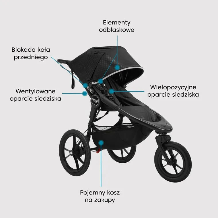 Baby Jogger, Summit X3, wózek, Midnight Black