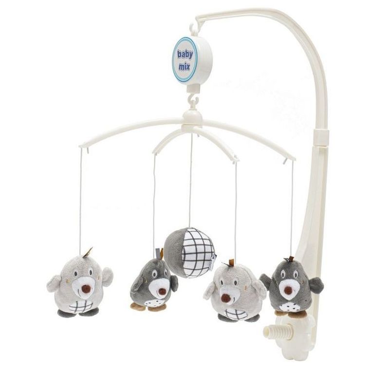 Baby Mix, Kreciki, karuzela nad łóżeczko, szara