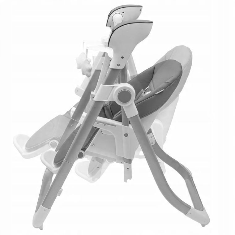 Baby Mix, krzesełko do karmienia i huśtawka, 2w1, grey