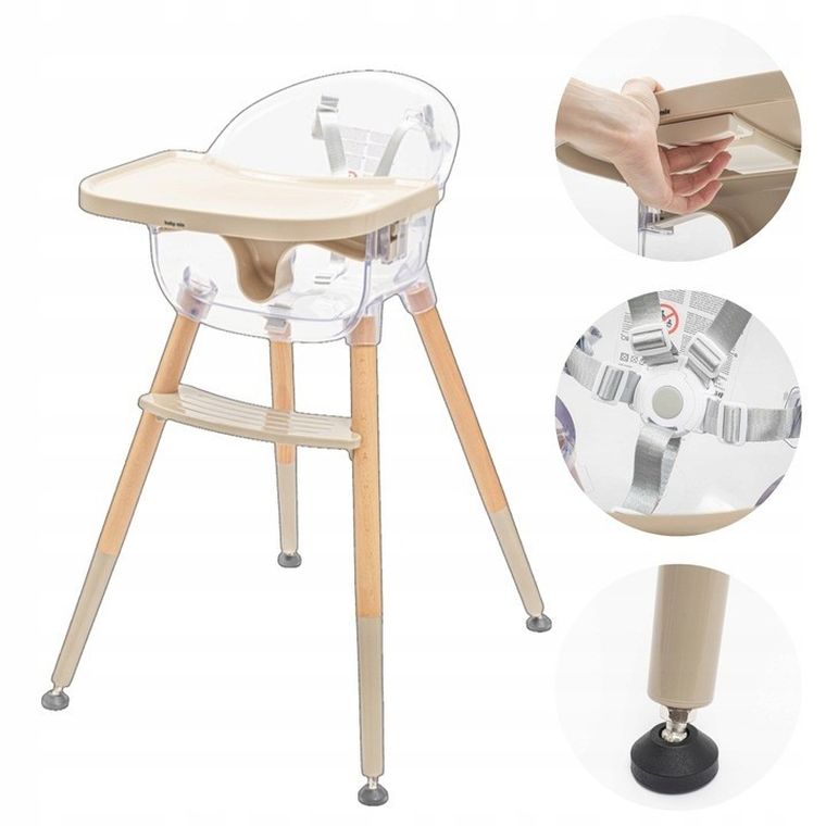 Baby Mix, krzesełko, Ingrid Wooden Beige