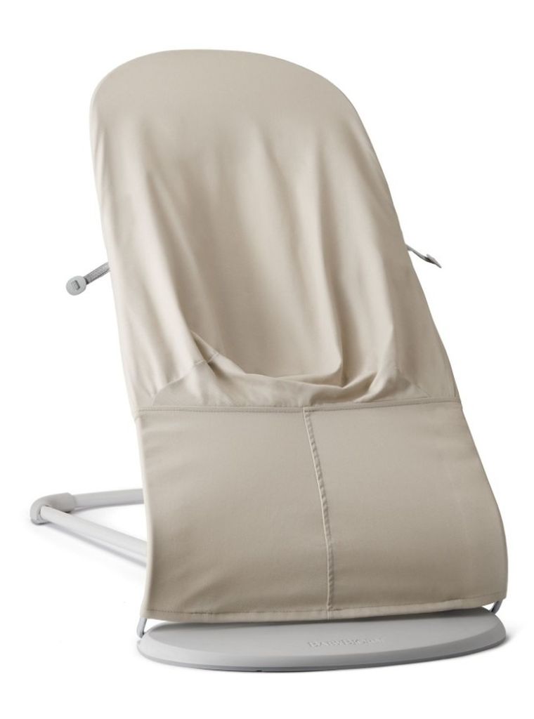 BabyBjörn, Balance Soft Woven/Jersey, leżaczek bujaczek, piaskowoszary