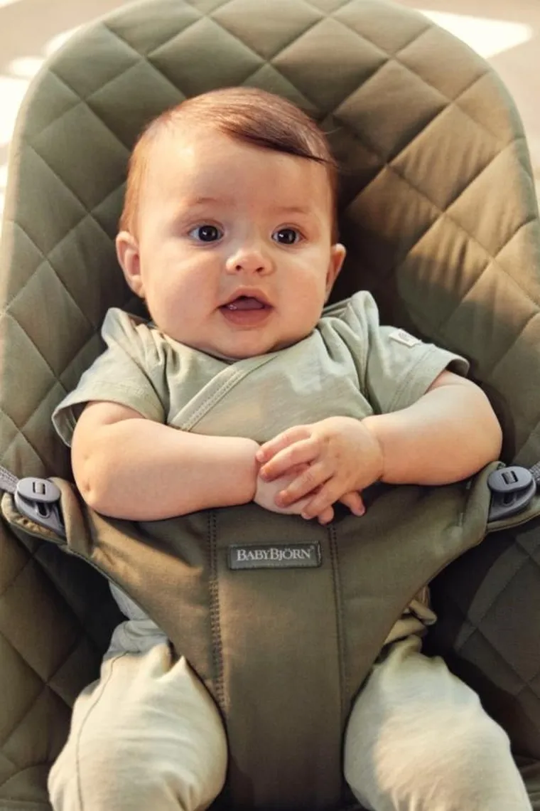 BabyBjörn, Bliss Woven, leżaczek, ciemnozielony