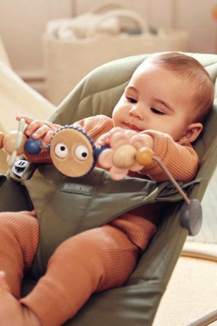 BabyBjörn, Bliss Woven, Petal Quilt, leżaczek, ciemnozielony