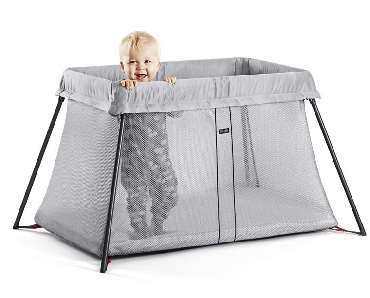 BabyBjörn, Light, łóżeczko turystyczne, srebrne