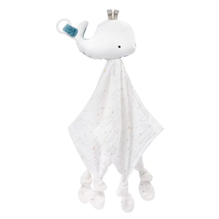 BabyFehn, Natura, pierwsza przytulanka, kocyk z uchwytem do smoczka, Wieloryb