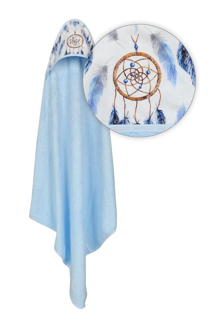 BabyMatex, Bamboo Design, Łapacze Snów, okrycie kąpielowe, niebieskie, 100-100 cm