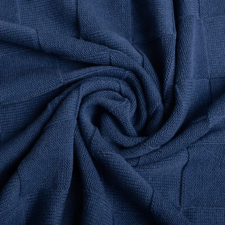 Babymatex, Kwadraty, kocyk bawełniany, granatowy, 80-100 cm